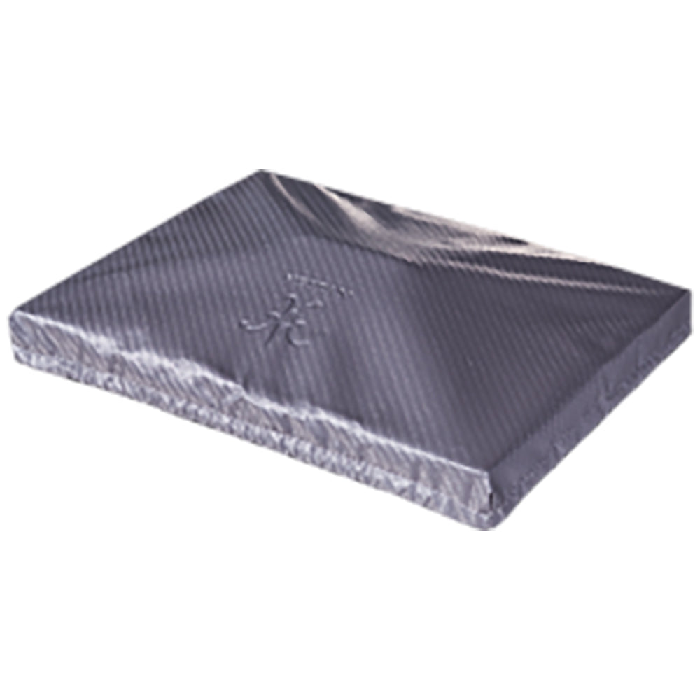 Carbon fiber vinyl trash chute cover, dark gray with subtle pattern and embossed logo