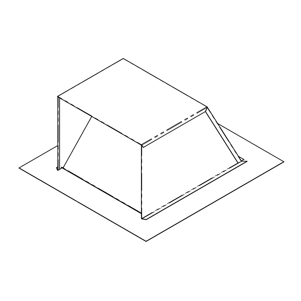Roof cap ventilation for pitched roofs, 10-inch, with sloped cover