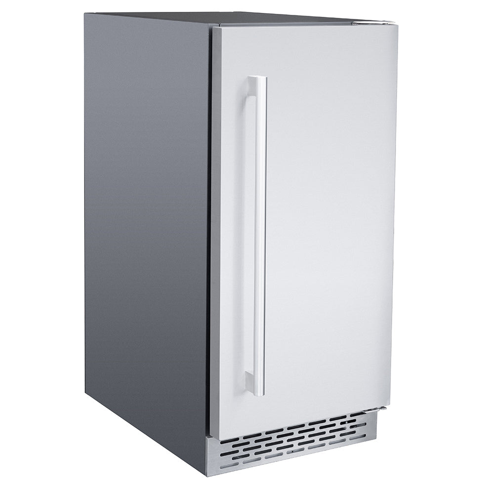 TrueFlame outdoor nugget ice maker, 15-inch, dark gray and white with front handle