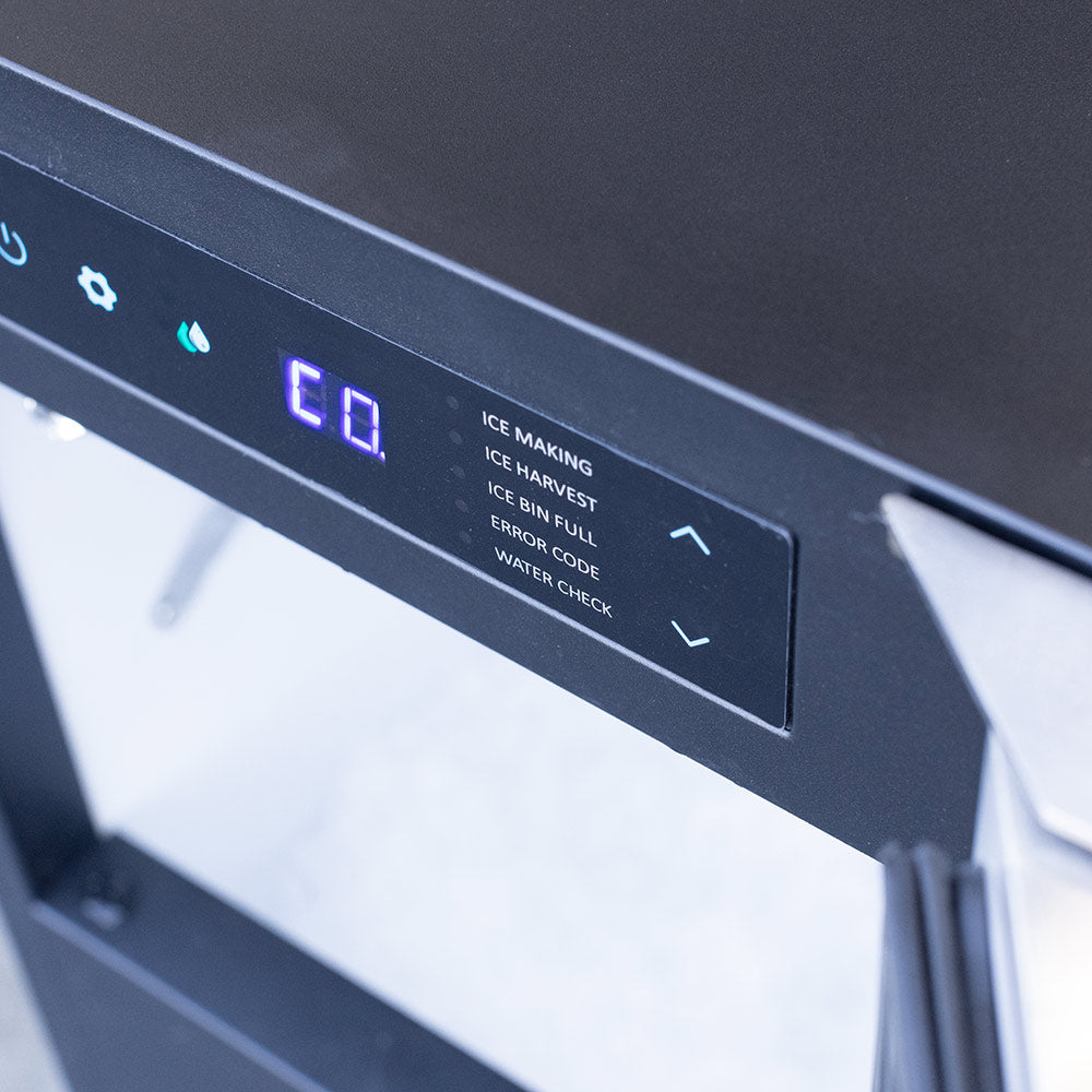 Nugget ice maker control panel with digital display
