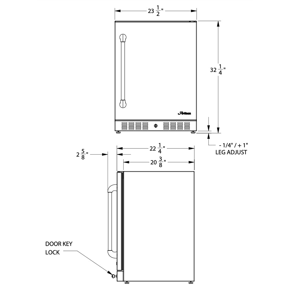 Artisan ART-BC24-Config Stainless Steel Outdoor Refrigerator, 24-Inch