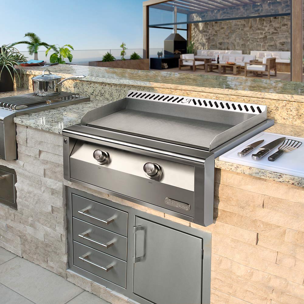 Alfresco 30-Inch Dual-Zone Built-In Griddle