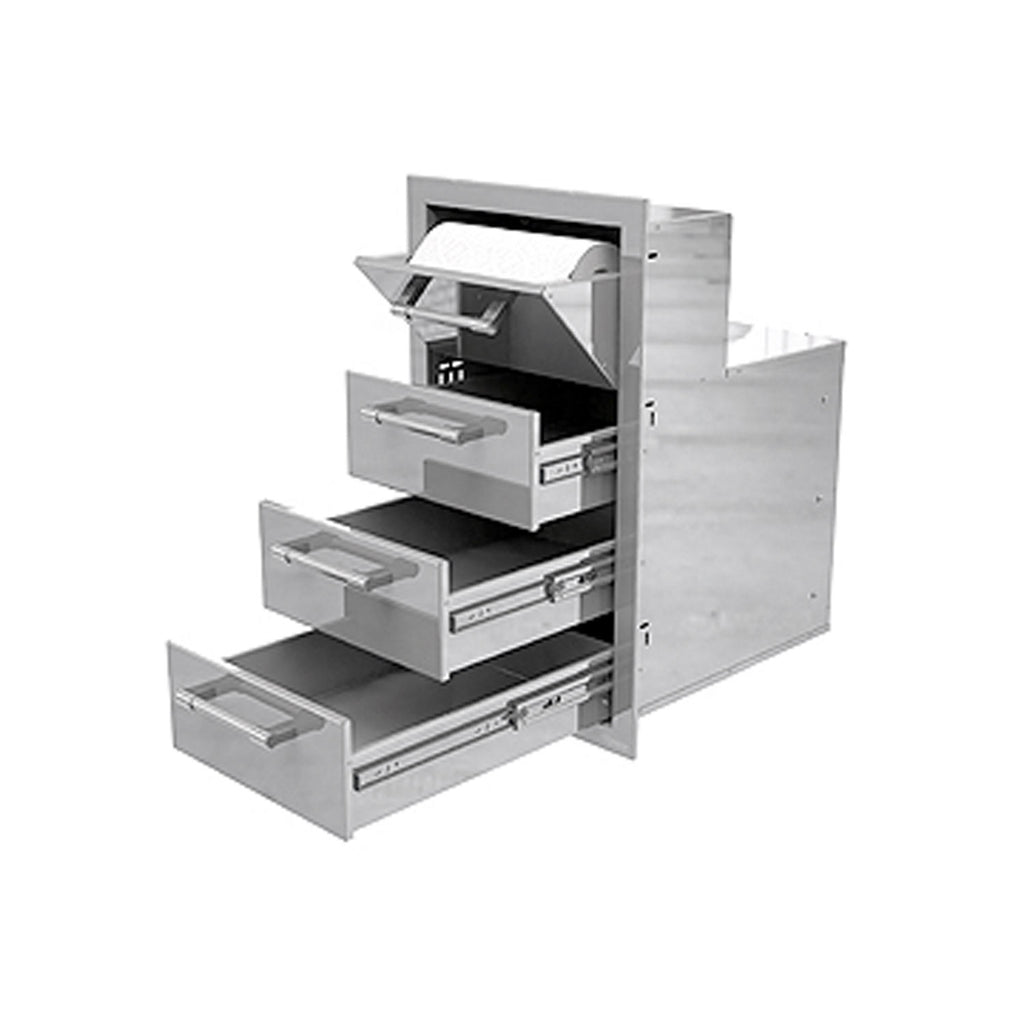 Alfresco Triple Drawer and Towel Holder Combo, 17-Inch