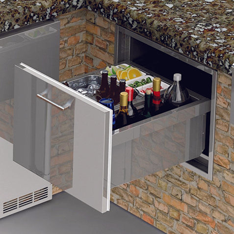 Alfresco Under Counter Ice Drawer and Insulating Beverage Center, 26-Inch