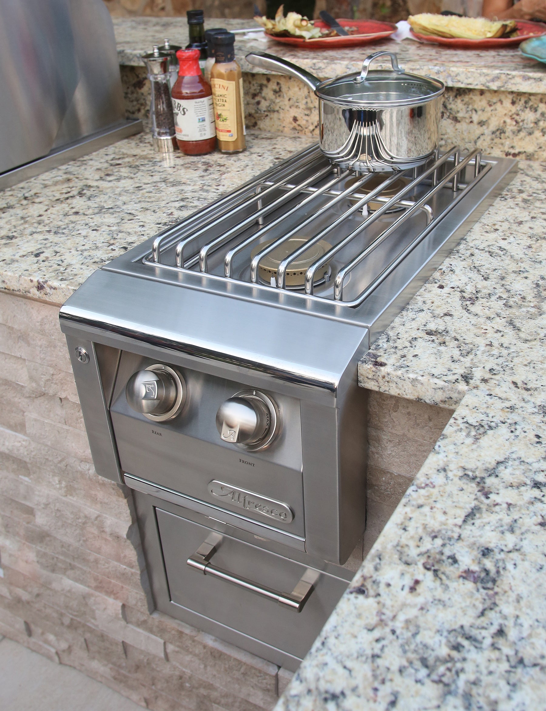 Alfresco AXESB-2 Built-In Dual Side Burner, 14