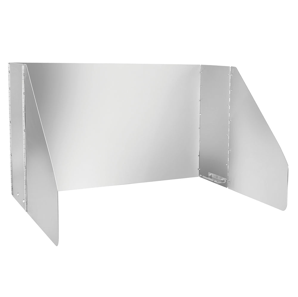 Metal bull grill windshield with foldable side panels, 24-inch fit