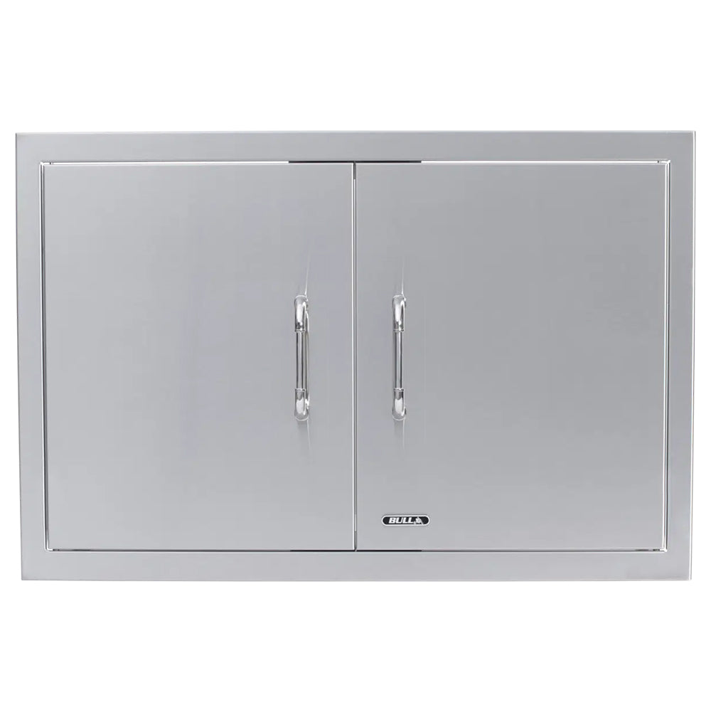 Bull double access door, 30-inch, stainless steel double doors with latches