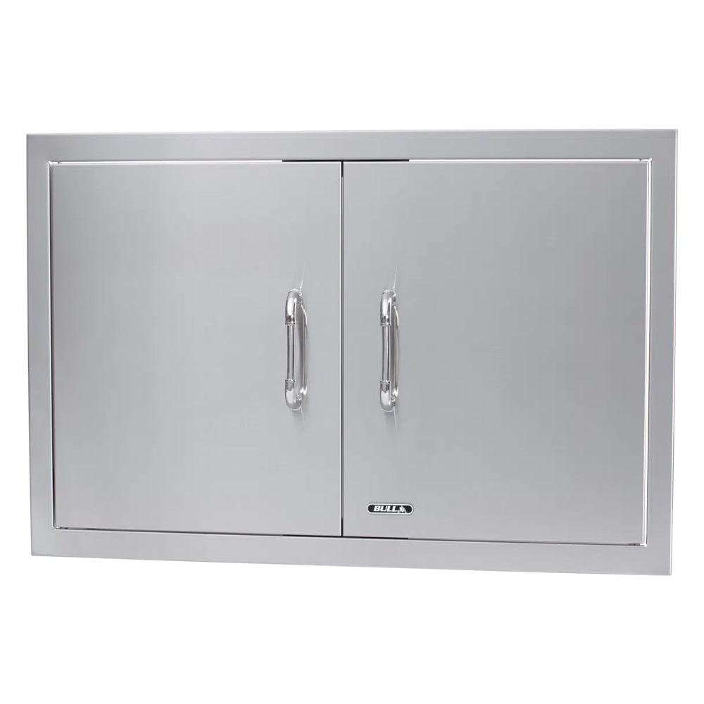 Bull double access door, 30-inch, two hinged panels with chrome latches
