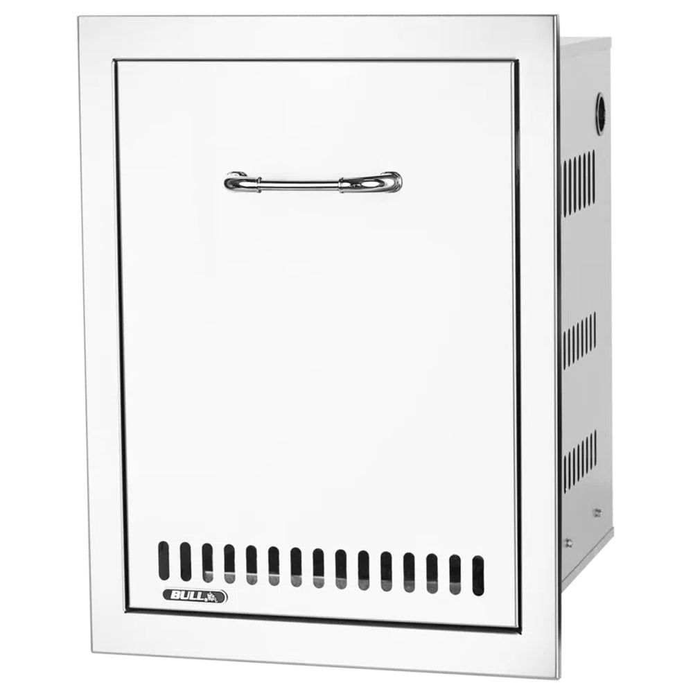 Propane gas tank drawer with pull handle, front vented grille and side vent panels