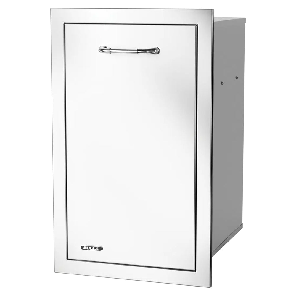 Double pull-out trash and recycle drawer with inset handle and front panel