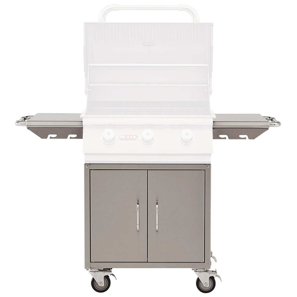 Bull Steer 24-inch grill cart bottom with two-door cabinet and caster wheels