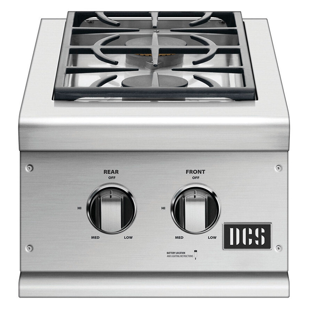 Stainless steel built-in gas double side burner with two front control knobs