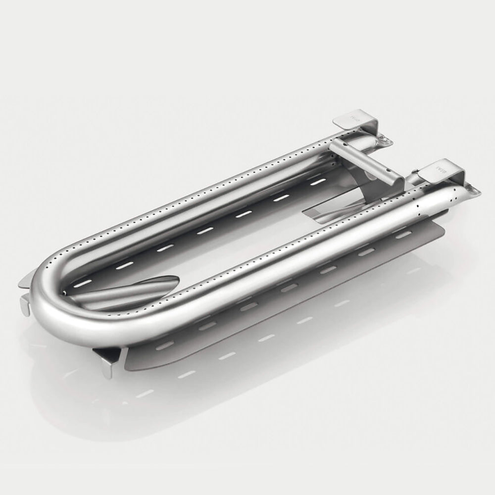 Stainless sear burner module with infrared heating element and mounting brackets
