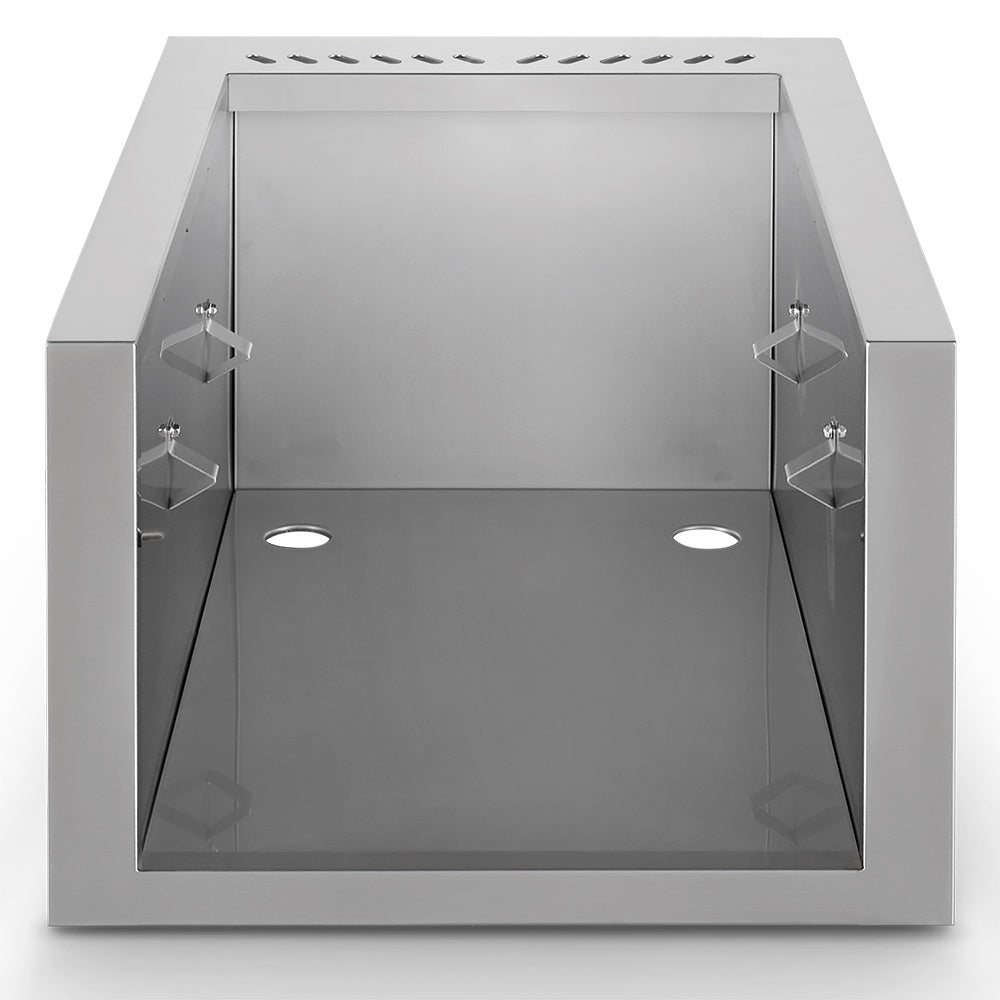 Napoleon zero-clearance liner: open top metal firebox insert with side brackets and lights