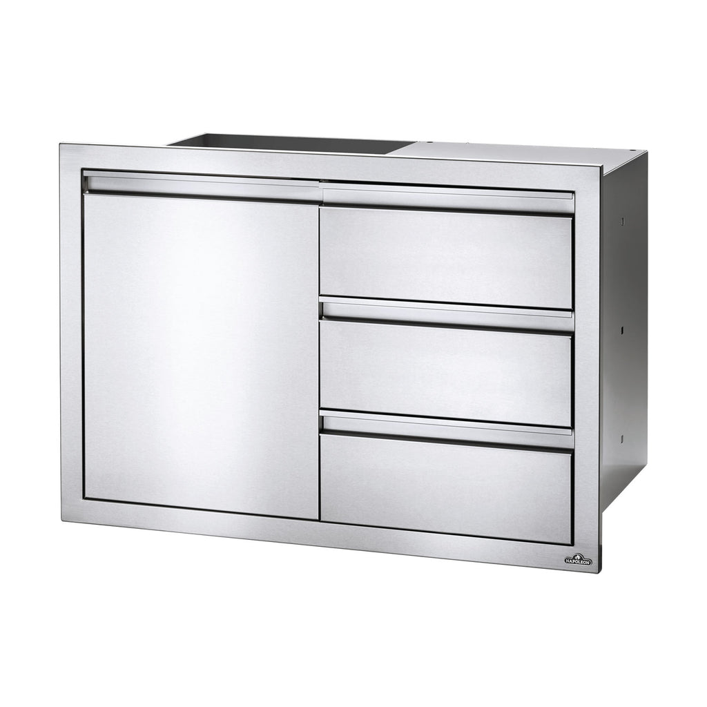 Napoleon Single Door & Triple Drawer Combo, 36x24-Inches
