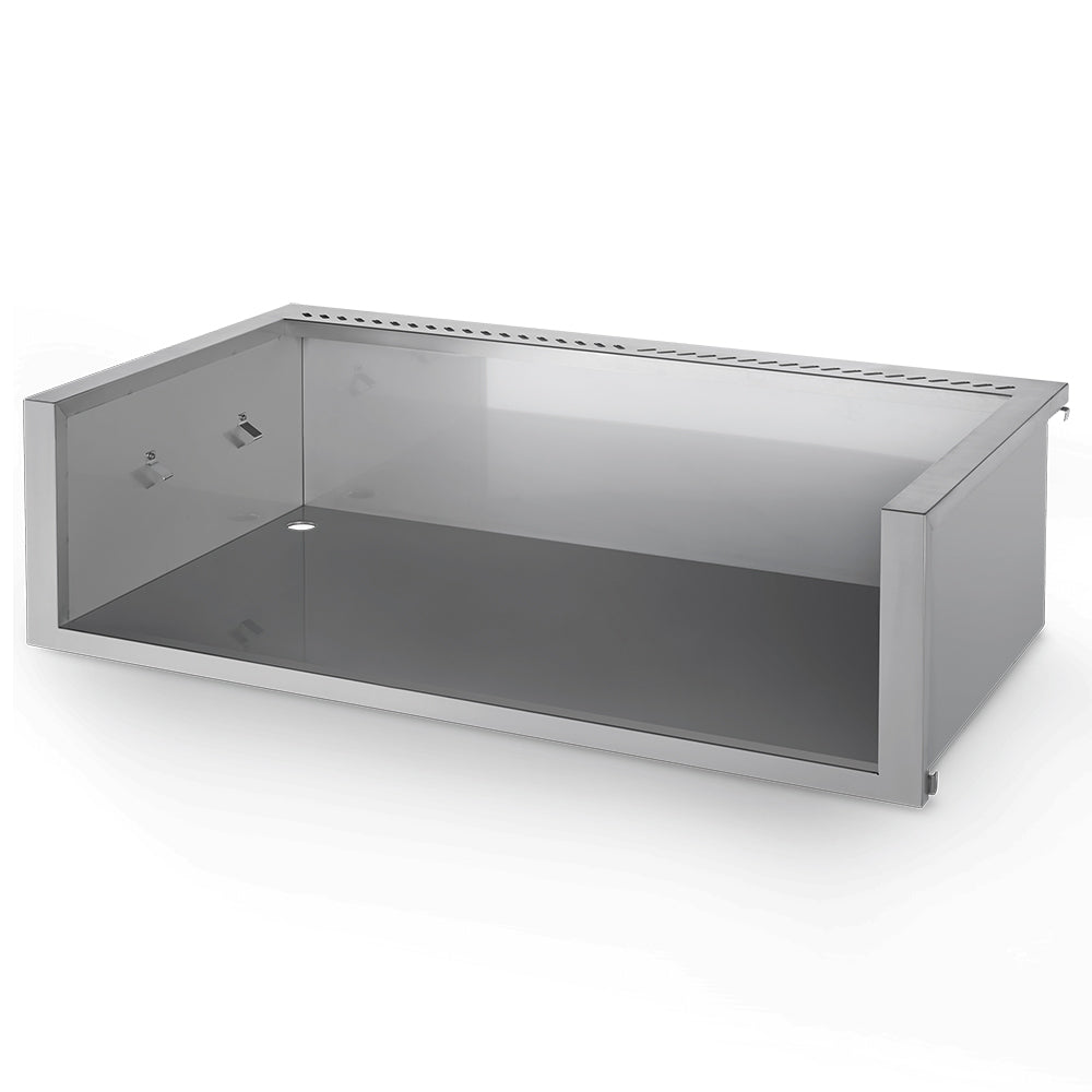 Stainless steel zero clearance liner, open box with vent holes on top