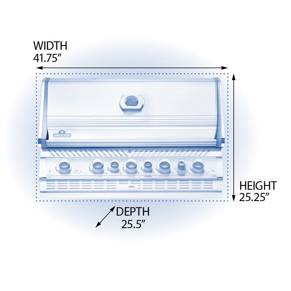 Napoleon BIPRO665RBNSS-3 Prestige PRO 665 Built-In Gas Grill with Rotisserie