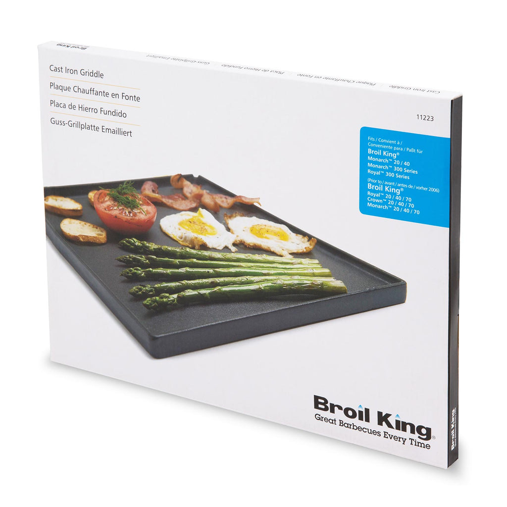 Broil King cast iron griddle product box for Monarch grills