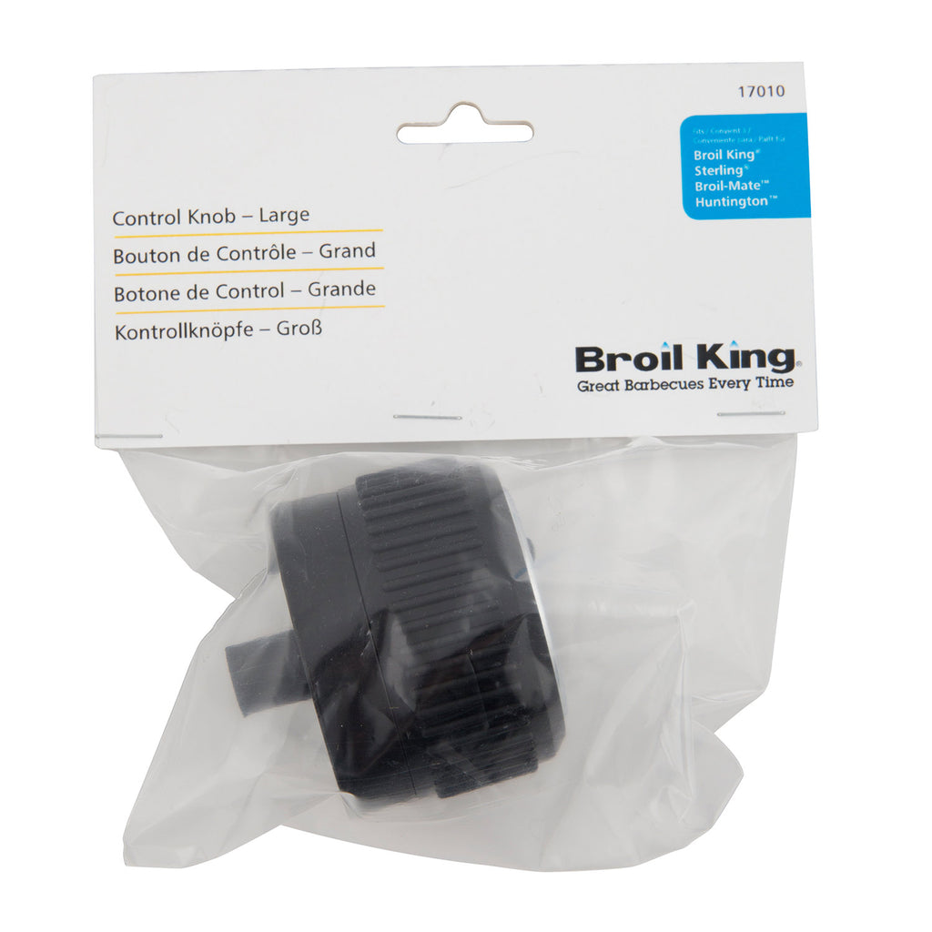 Broil King large control knob for main burners, black ridged grip