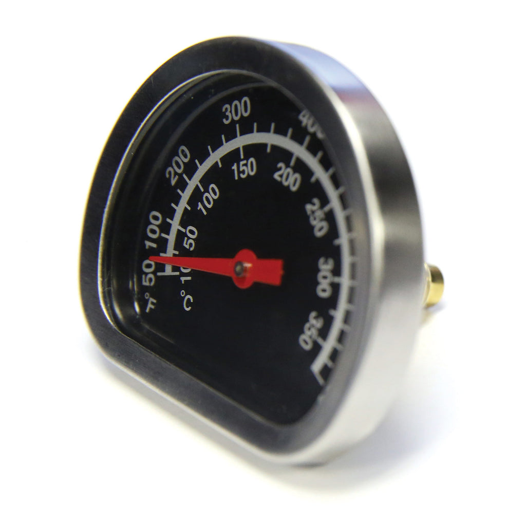 Broil King heat indicator gauge with black dial and red needle