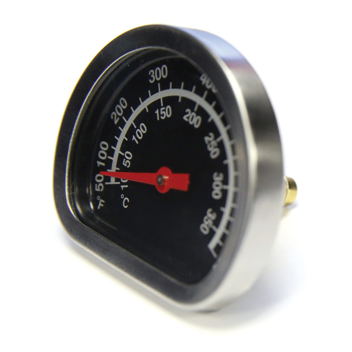 Broil King heat indicator gauge with black dial and red needle