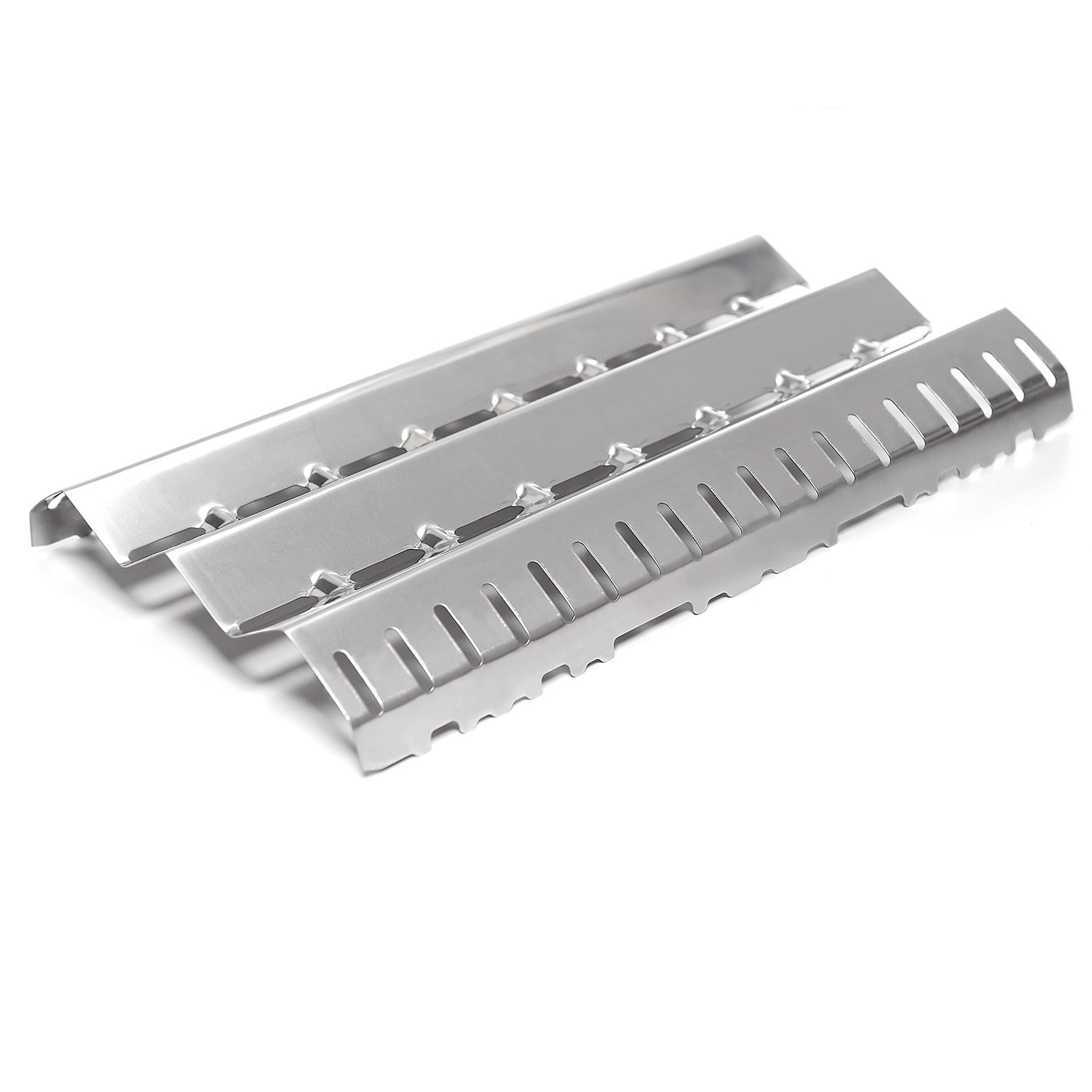 Medium metal flame tamer with heat deflectors and slot vents