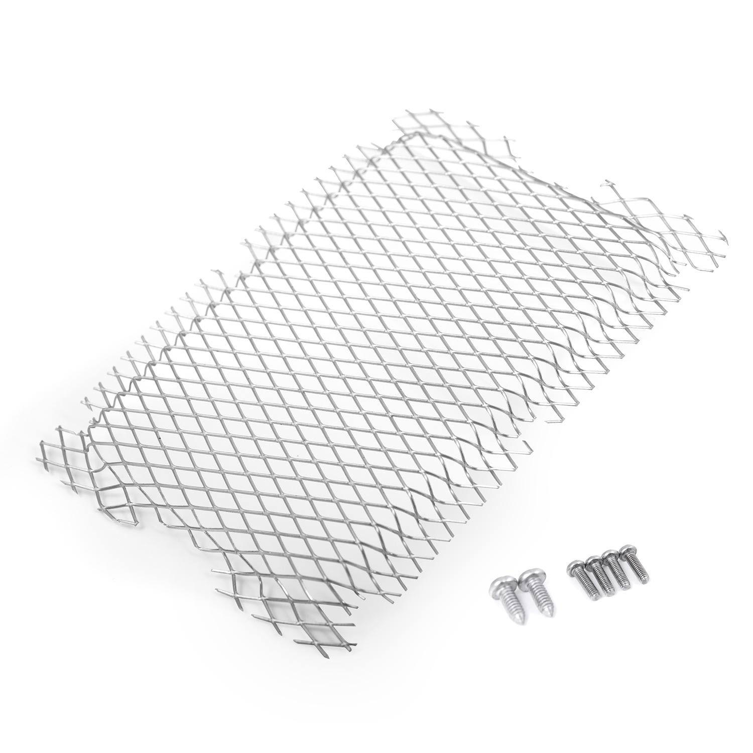 Infrared side burner screen with metal mesh and mounting screws