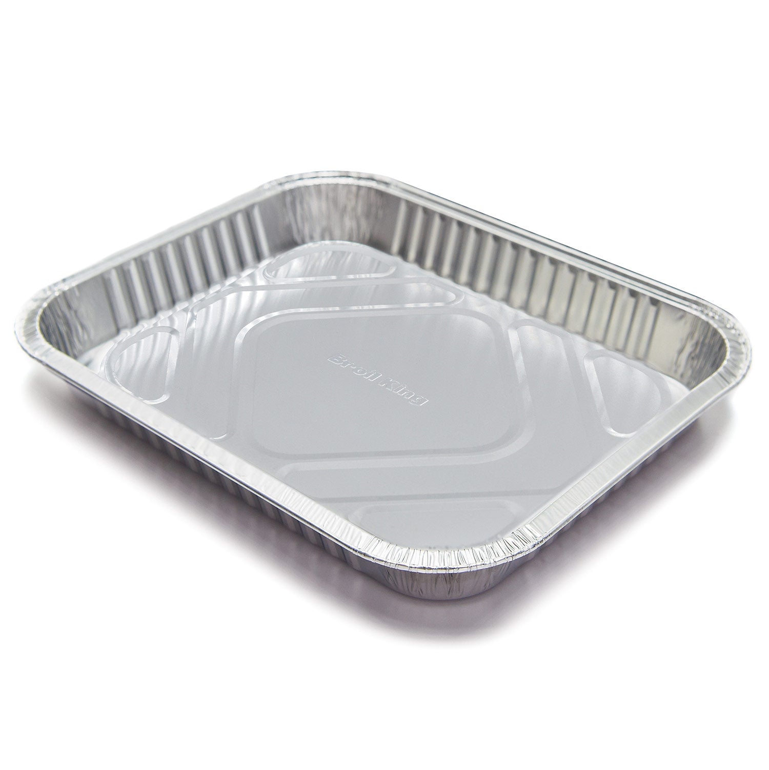 Aluminum drip pan liner with ribbed sides and molded center, foil tray