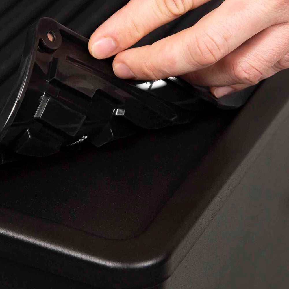 Broil King silicone side shelf mat, black ribbed surface with molded edge tabs