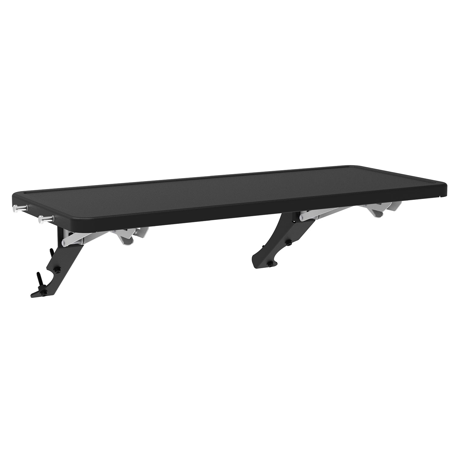 Black smoker shelf kit with mounting brackets and hardware