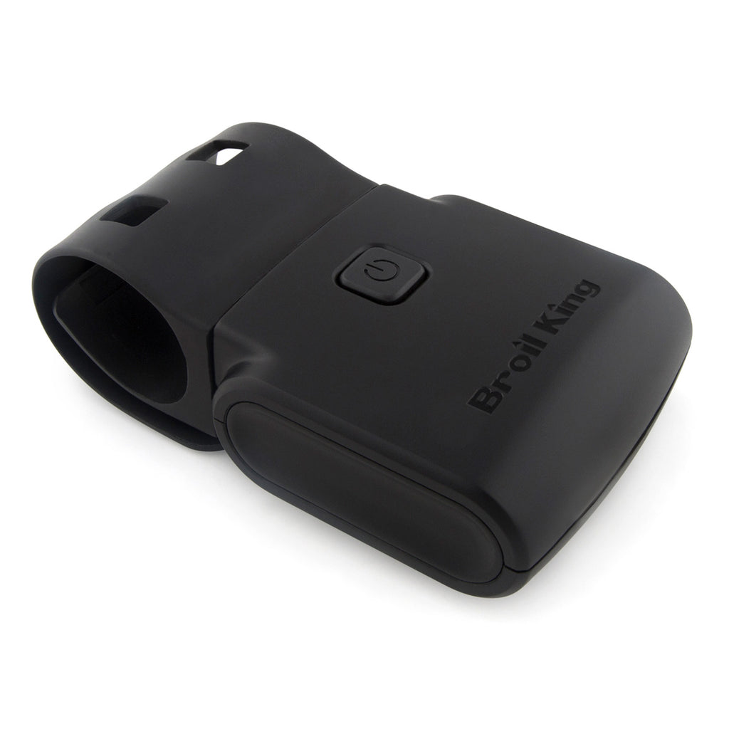 Black grill light with control button and visible brand name on the front housing