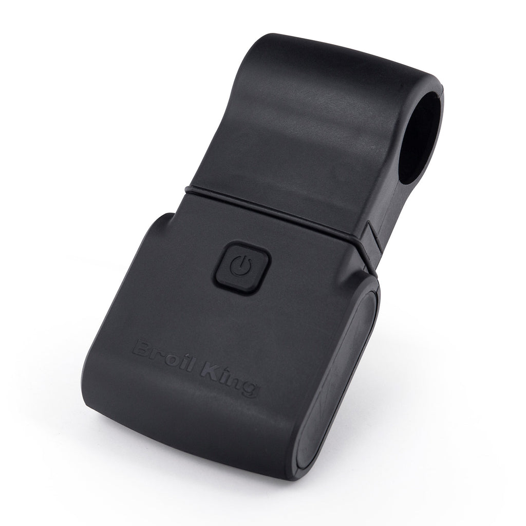 Broil King handle-mounted grill light, black body with power button
