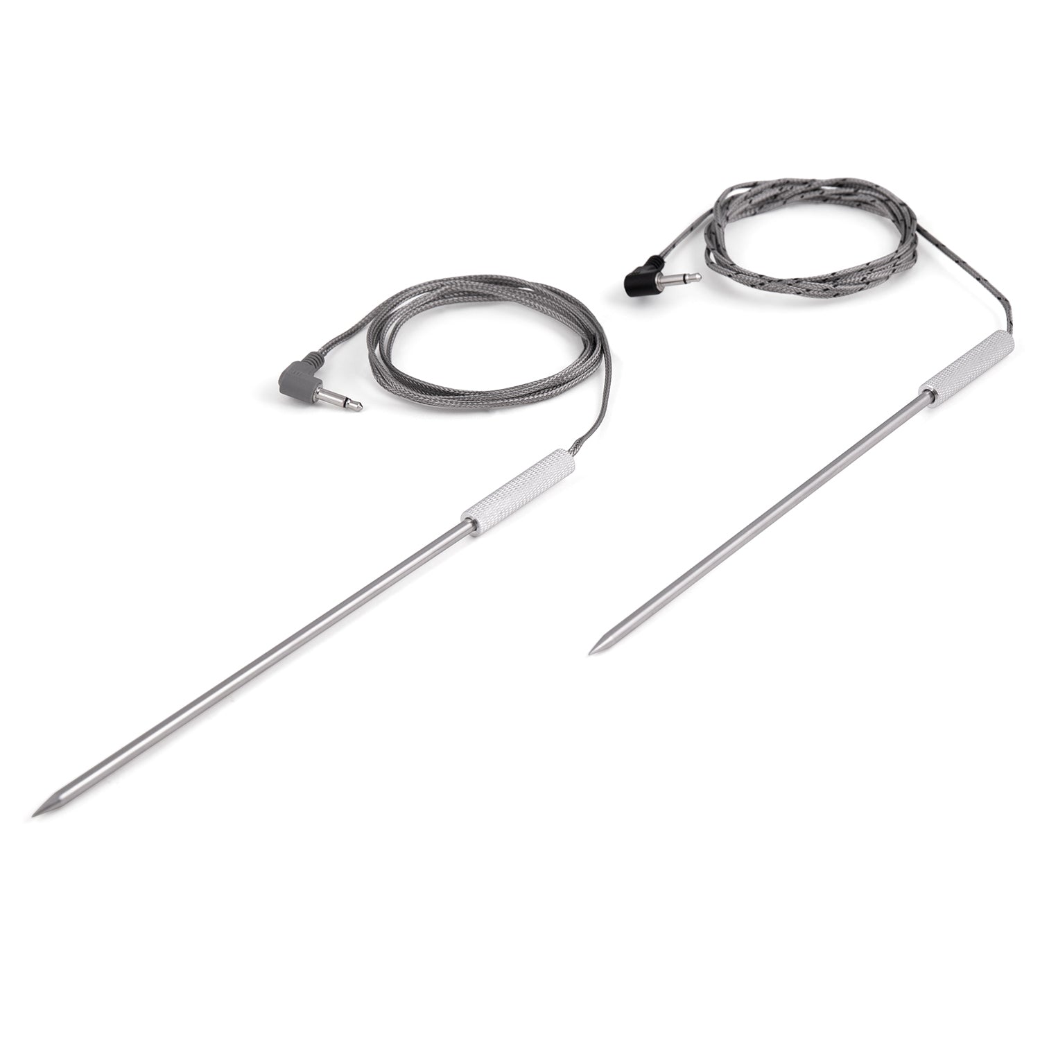 Replacement meat temperature probes with stainless steel tips and braided cables