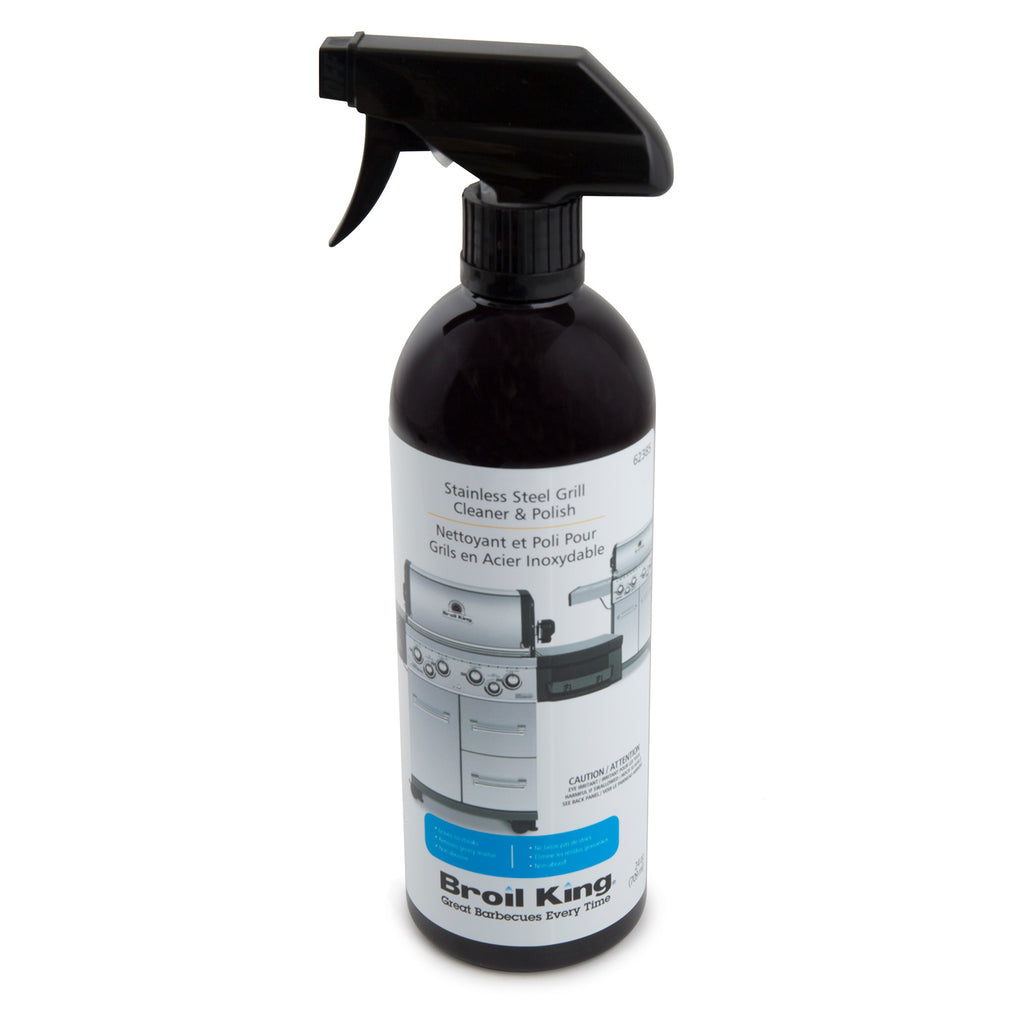 Stainless steel grill cleaner and polish spray bottle with trigger