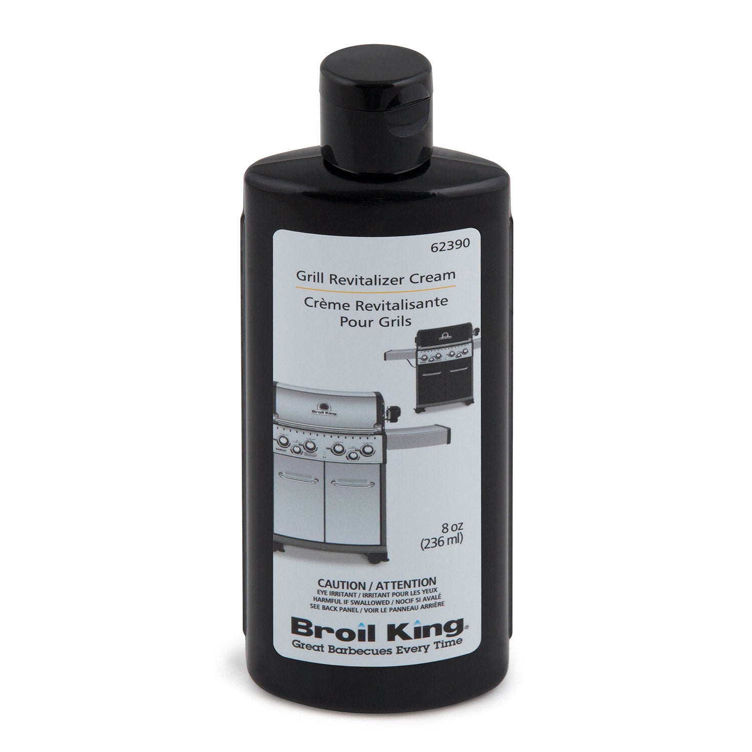 Broil King grill revitalizer cream bottle, black with label and flip-top cap
