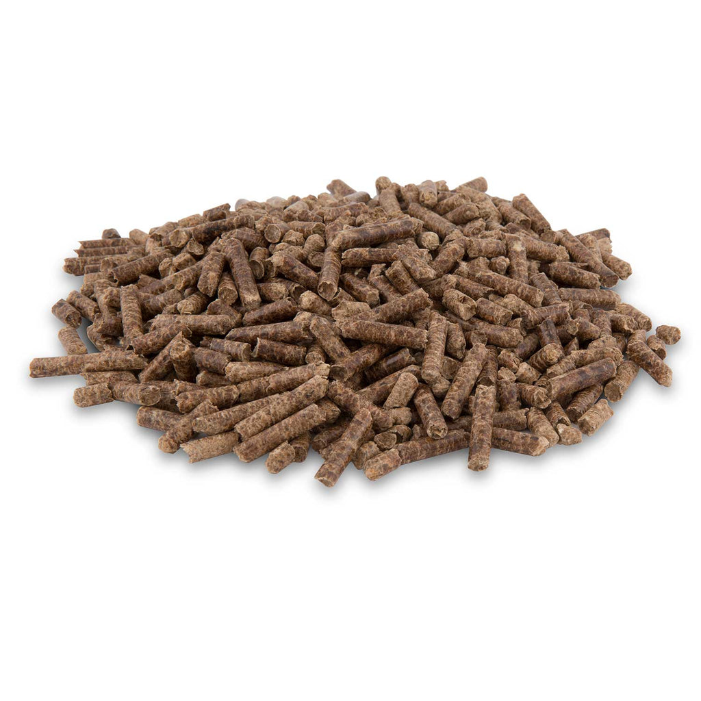 Mesquite blend wood pellets heap, small cylindrical hardwood pieces