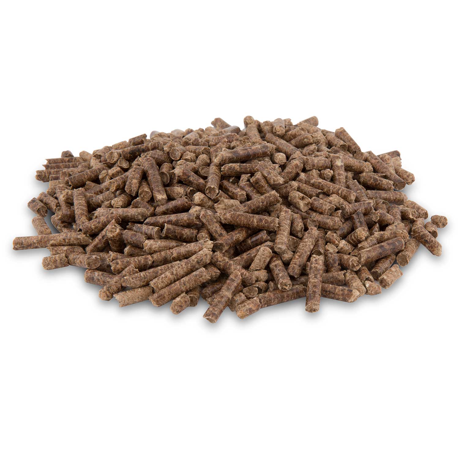 Heap of dark brown wood pellets for smoker grilling