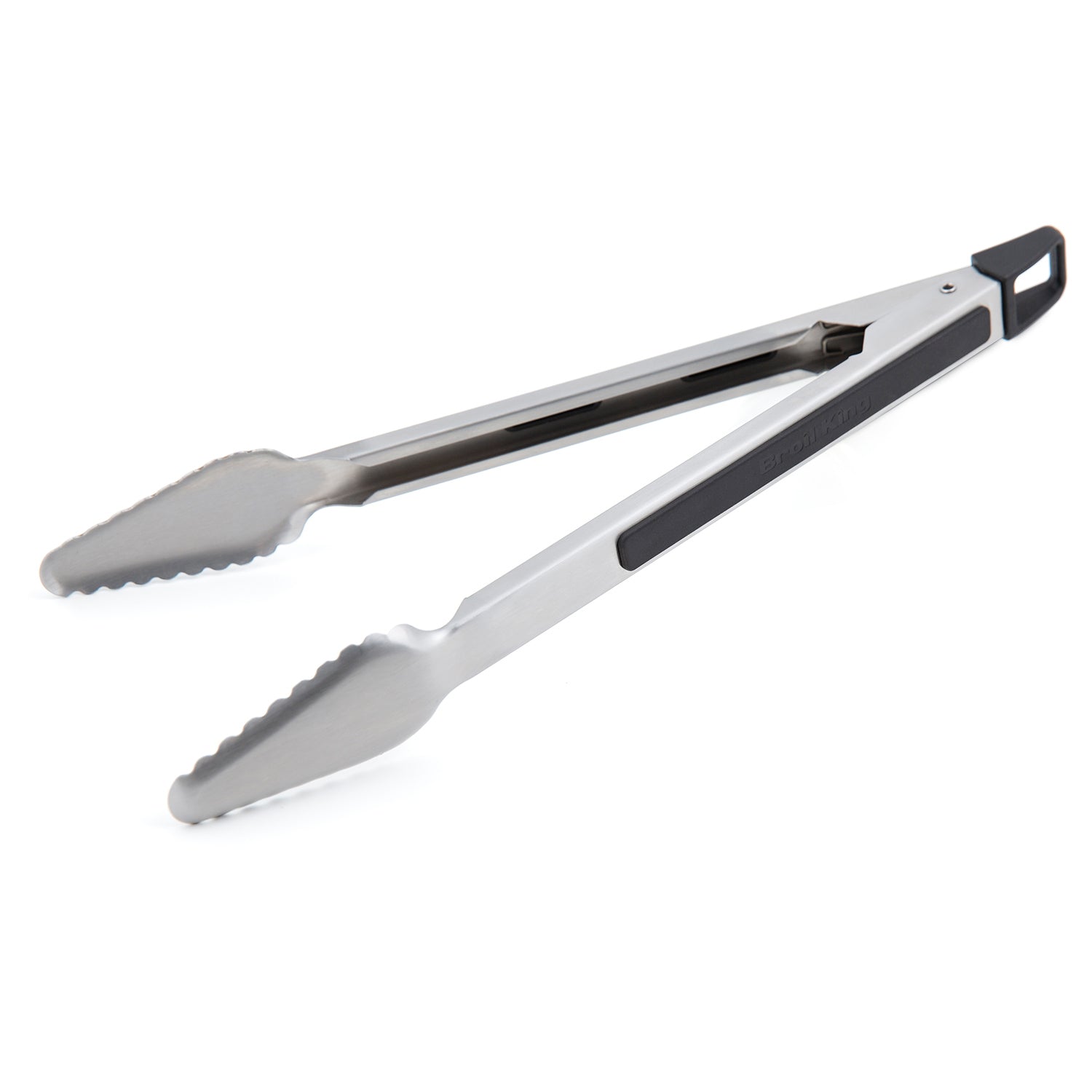 Broil King baron grill tongs with serrated jaws and black end handle