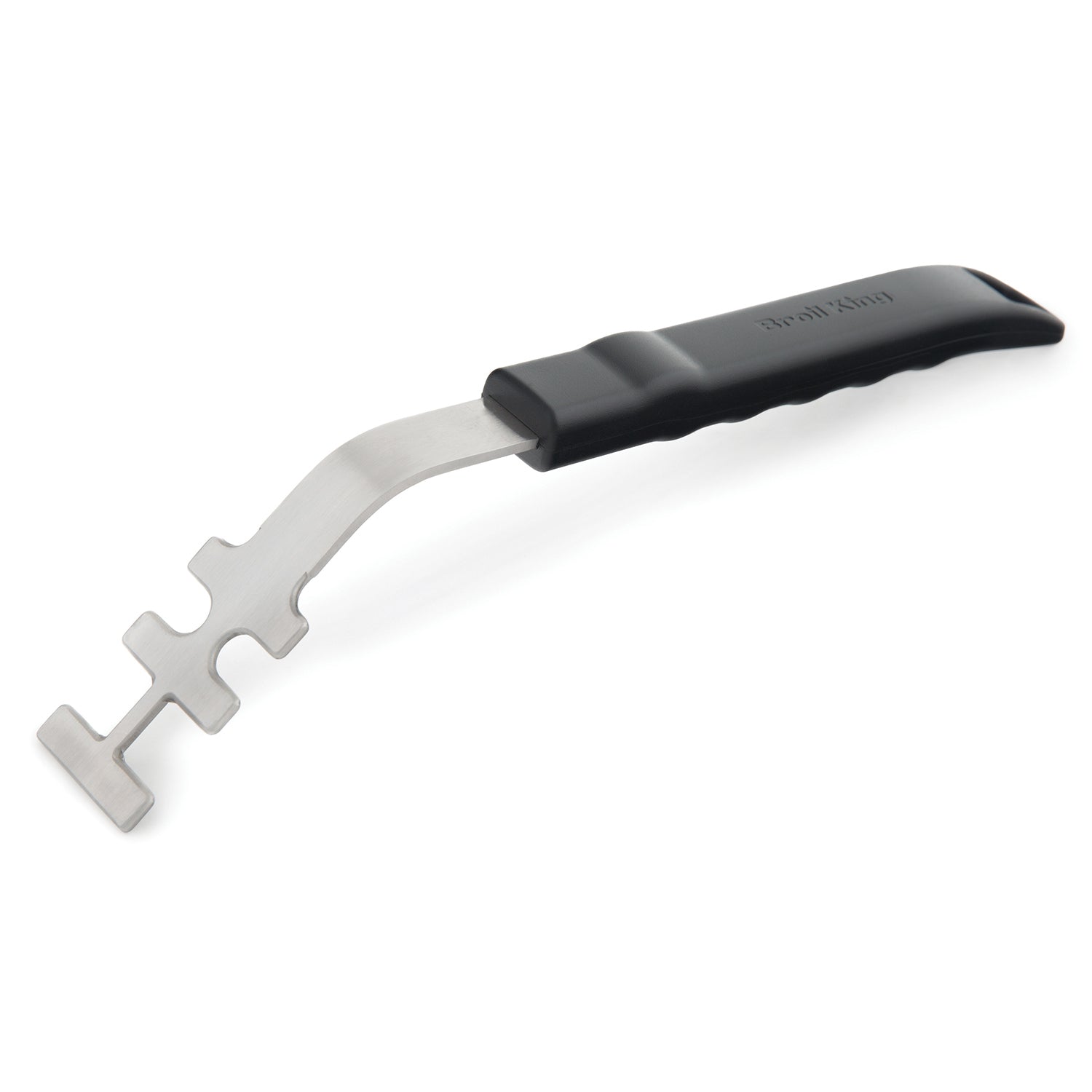 Broil King grid lifter tool with black handle and silver metal lifting prongs