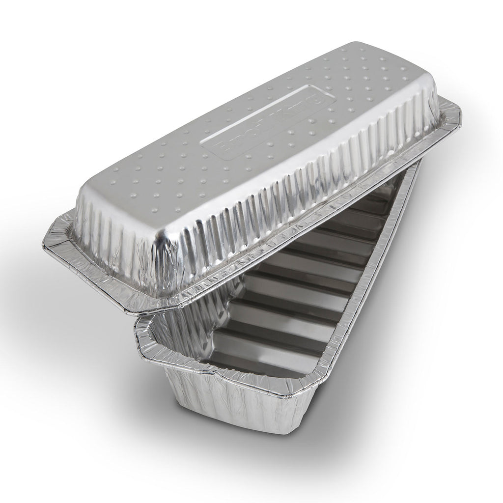 Ribbed aluminum foil roaster liner with raised dots and side tabs