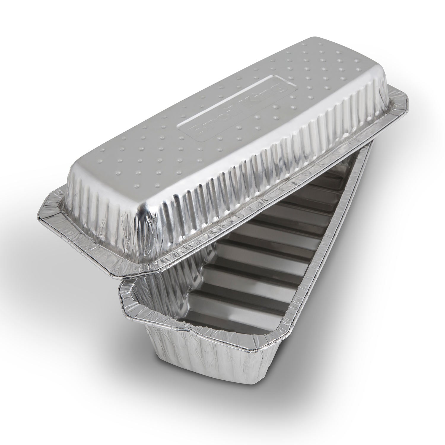 Ribbed aluminum foil roaster liner with raised dots and side tabs