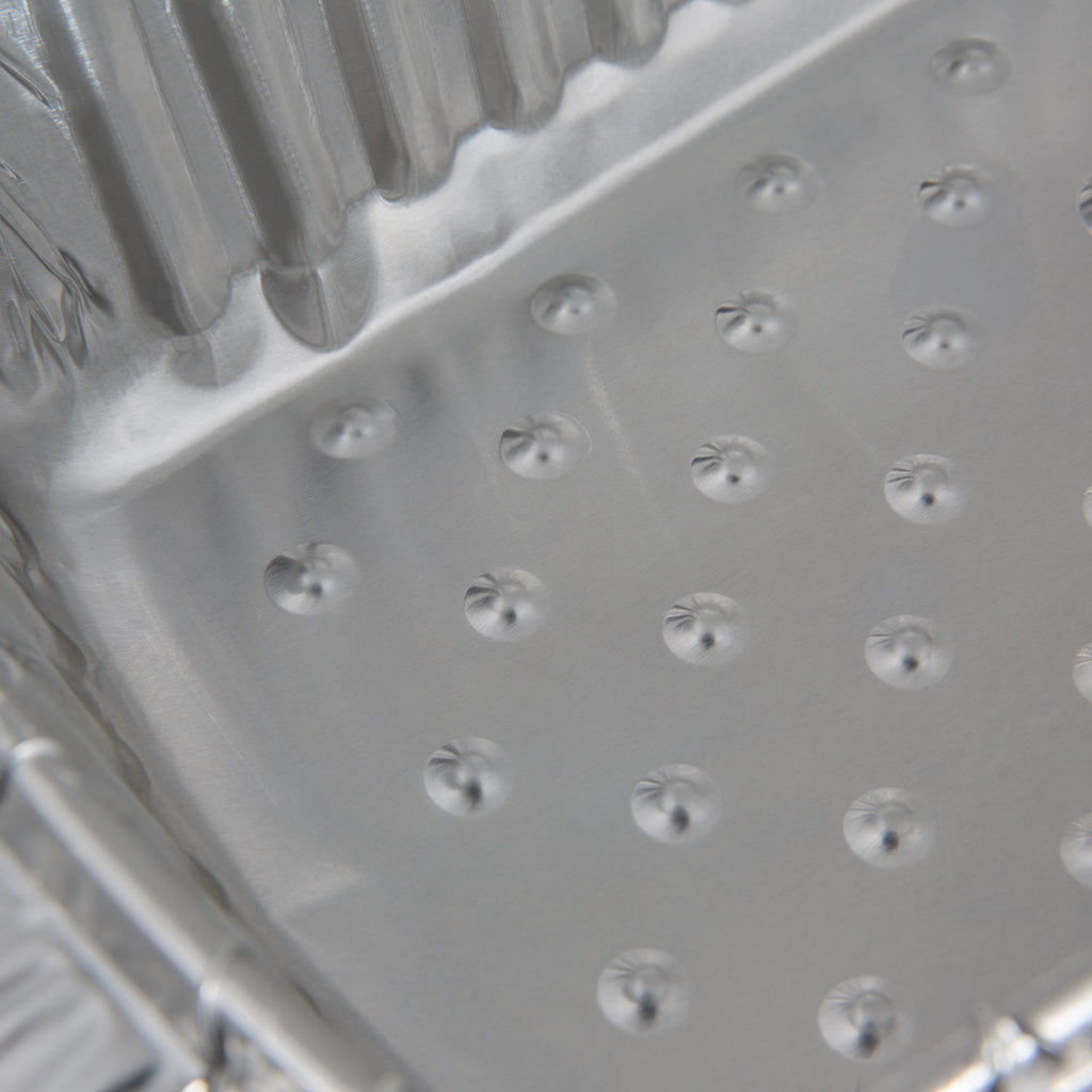 Aluminum foil roaster liner with raised dot pattern
