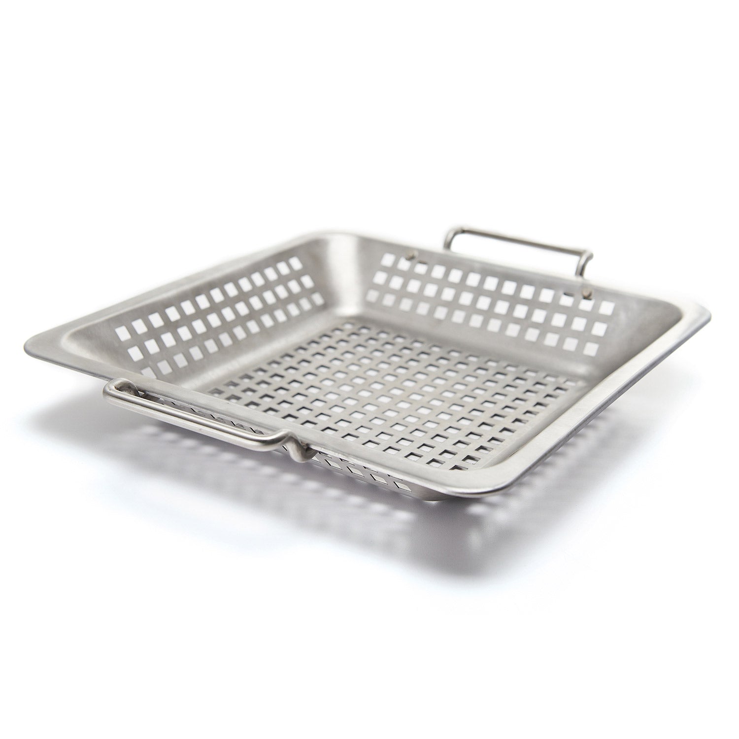 Stainless steel wok grill topper with perforated grate and side handles