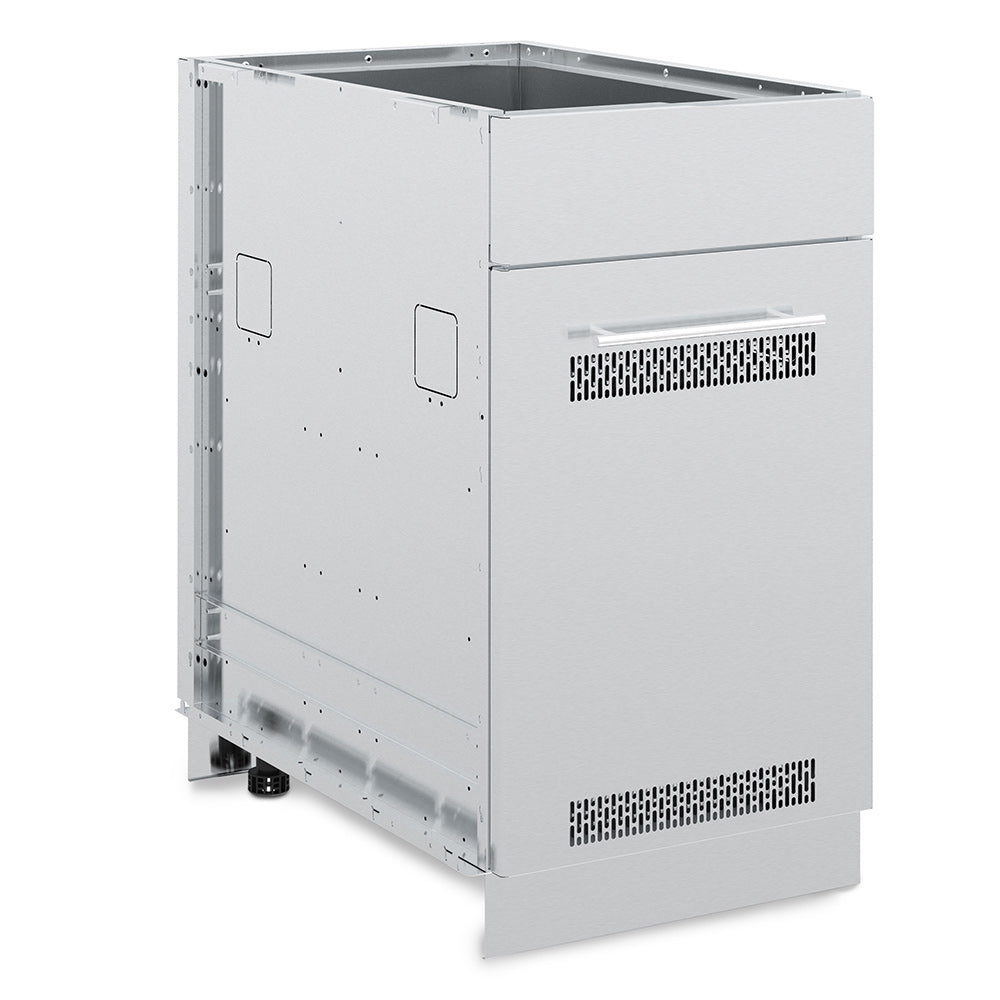 Broil King stainless steel tank and side burner cabinet with vented grille panels