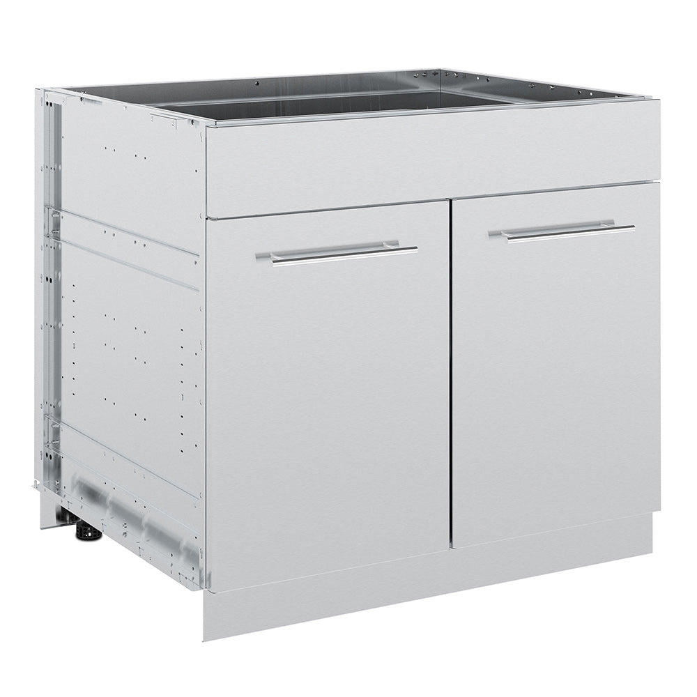 Broil King stainless steel 2-door cabinet with two front doors and pull handles