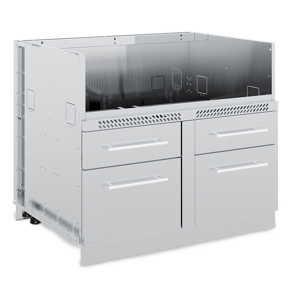 Stainless steel 5-burner cabinet grill with drawers and side doors