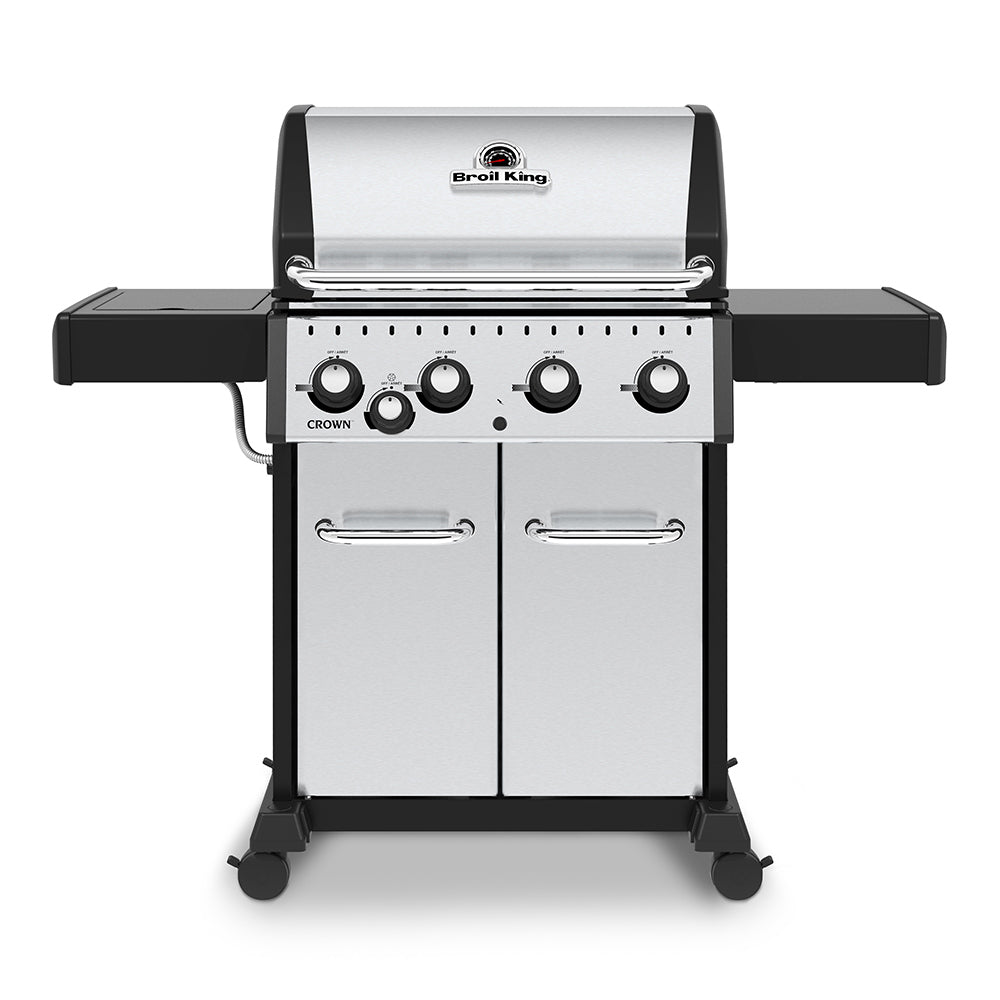 Broil King CRN-S440 Crown S440 Stainless Steel 4-Burner Gas Grill Side Burner, 57-Inches