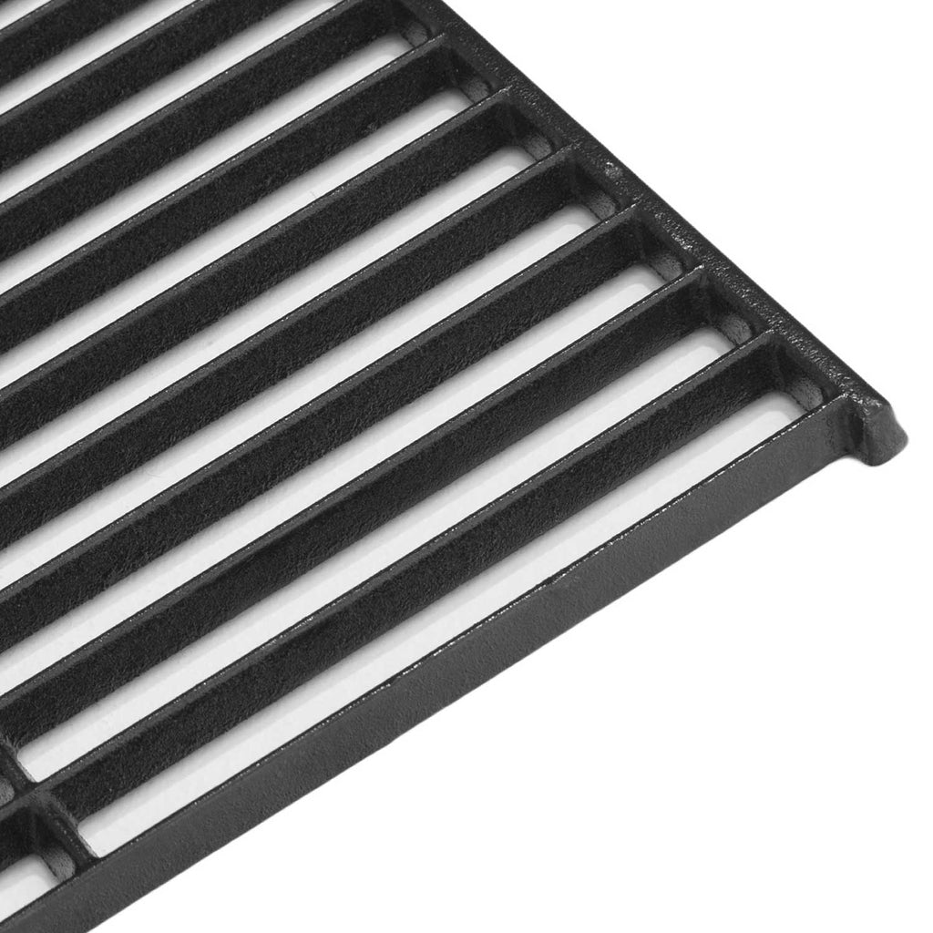Black grill cooking grate bars with ridged surface