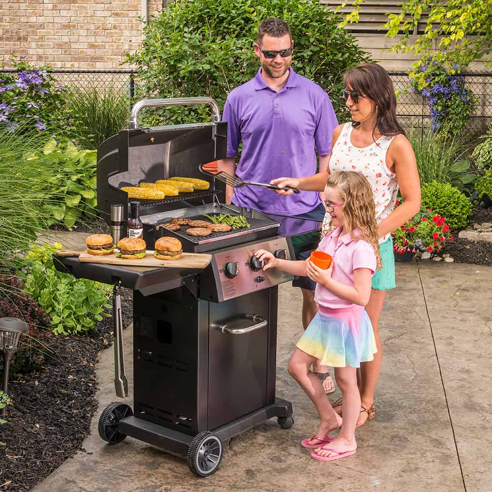 Broil King MON-320 Monarch 320 3-Burner Grill on 2-Wheel Cart, 22-Inches
