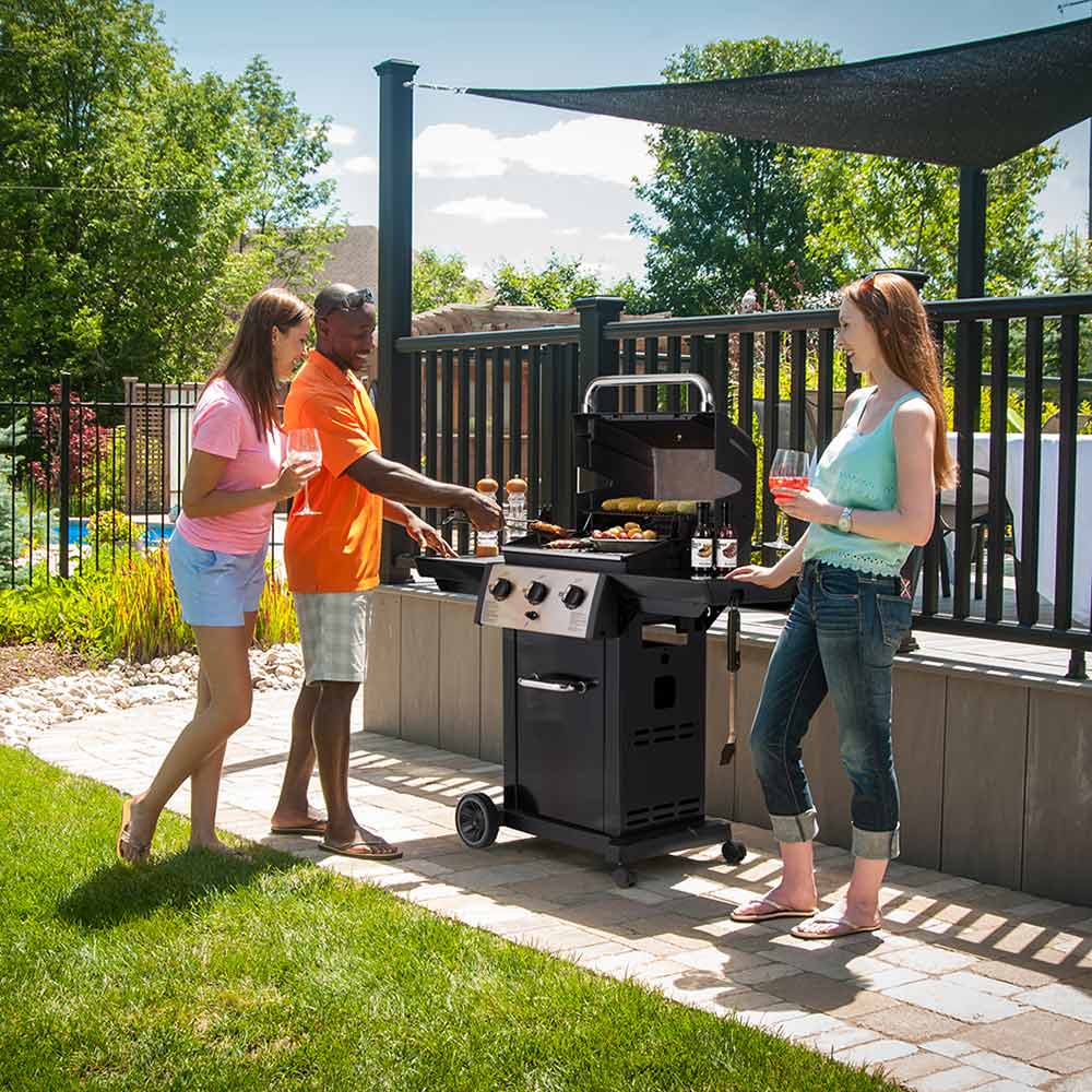 Broil King MON-320 Monarch 320 3-Burner Grill on 2-Wheel Cart, 22-Inches